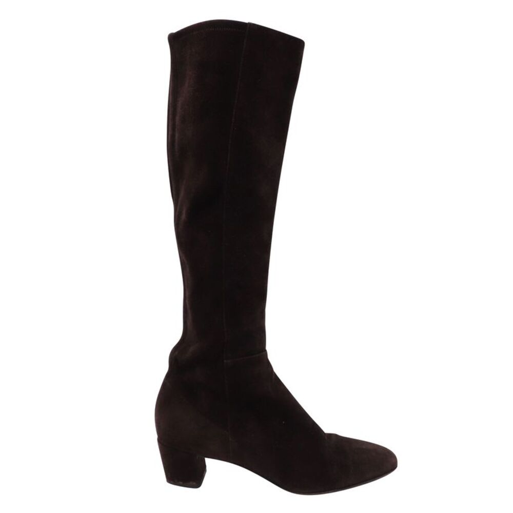 Gianvito Rossi Knee High Boots 45 in Brown Suede